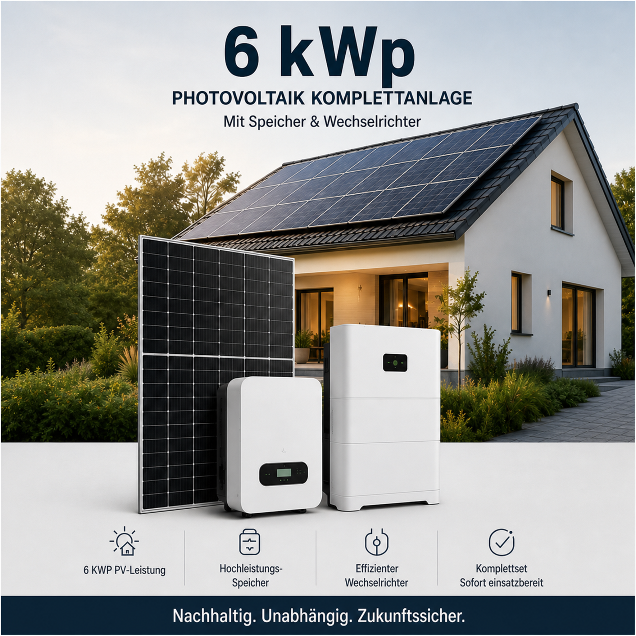 6 kWp Photovoltaikanlagen- Komplettset
